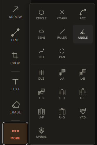 FieldMarker extended tools panel with surveying shapes