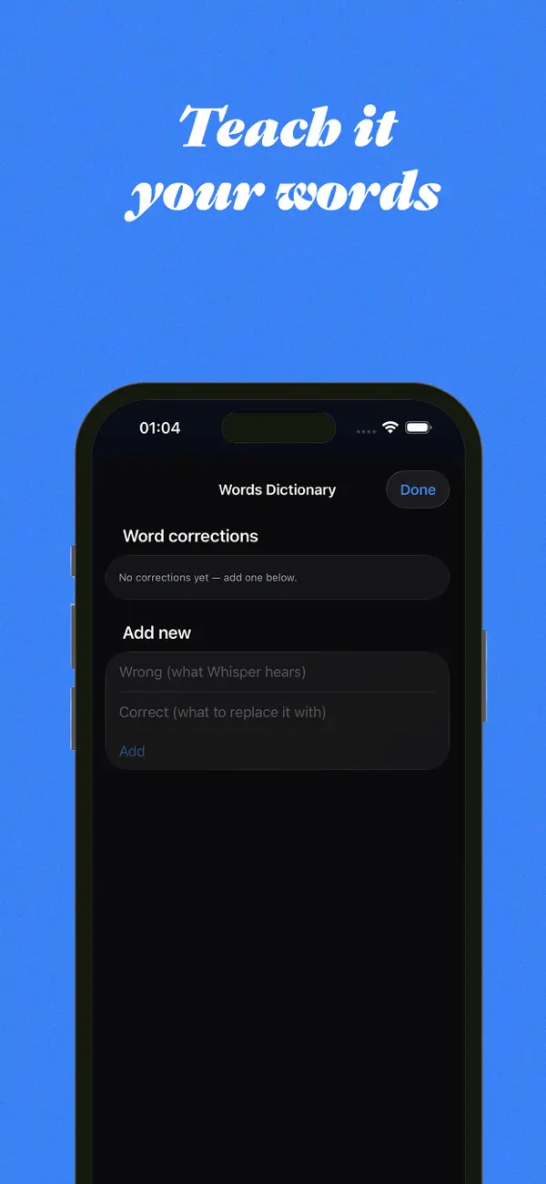 subMatik iOS — teach it your words with the custom dictionary